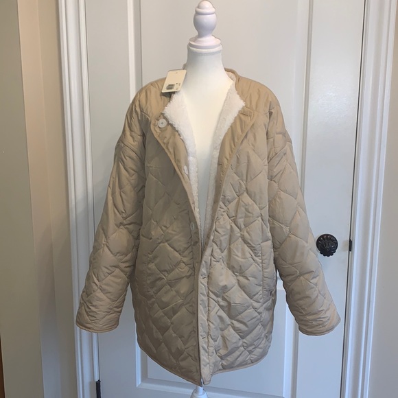 🍁NWT Levi’s MARLOWE oversized reversable Sherpa jacket coat - Picture 8 of 12